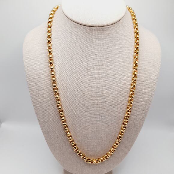 Vintage Monet Gold Plated 24” Link Chain Necklace w/ Lobster Clasp - Picture 1 of 10